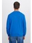 Unisex Relax Fit Rahat Kesim %100 Pamuk Basic Saks Mavi Bisiklet Yaka Sweatshirt 7