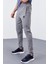 Gri Melanj Fermuar Cepli Dar Kalıp Jogger Erkek Eşofman Alt - 84343 8