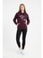 Kadın Kapüşonlu Regular Fit Şardonlu Baskılı Sweatshirt Bordo 1