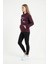 Kadın Kapüşonlu Regular Fit Şardonlu Baskılı Sweatshirt Bordo 3