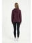 Kadın Kapüşonlu Regular Fit Şardonlu Baskılı Sweatshirt Bordo 4