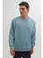 Unisex Relax Fit Rahat Kesim %100 Pamuk Basic Mavi Bisiklet Yaka Sweatshirt 4
