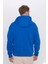 Unisex Oversize Geniş Kesim Pamuklu Yumuşak Dokulu Içi Polarlı Basıc Sax Mavi Kapüşonlu Sweatshirt 5