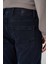 Erkek Lacivert Denim 5 Cep Slim Fit Jean Kot Pantolon 4