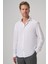 Erkek Beyaz Trend Düz Slim Fit Tam Italyan Yaka Gömlek 2