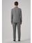 Erkek Gri Poliviskon Trend Desenli Slim Fit Sivri Yaka Takım Elbise 5
