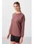 Kahverengi Yumuşak Dokulu O Yaka Rahat Form Kadın Tunik Sweatshirt - 97305 9