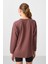 Kahverengi Yumuşak Dokulu O Yaka Rahat Form Kadın Tunik Sweatshirt - 97305 10