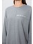 Gri Melanj Kompakt Pamuklu Kalın Pürüzsüz Dokulu O Yaka Oversize Fit Kadın Sweatshirt - 97288 7