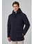 Erkek Lacivert Poliamit Çıtçıtlı Kapüşonlu Mont 1