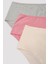 Soft Color 3'lü Çok Renkli Yüksek Bel Slip Külot Pamuklu Konforlu Tasarım 12
