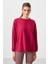 Viva Kırmızı Yumuşak Dokulu O Yaka Oversize Kadın Tunik Sweatshirt - 97303 6