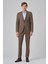 Erkek Kahve Yünlü Slim Fit Mono Yaka Takım Elbise 1
