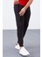 Siyah Fermuar Cepli Dar Kalıp Jogger Erkek Eşofman Alt - 84343 4