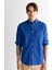 Erkek Lacivert Regular Fit Düğmeli Yaka Gömlek 3250035.407 4