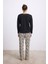 Kadın Uzun Kollu T-Shirt ve Pantolon Pijama Takımı – %100 Pamuk, Leopar Desen Detaylı 11549 3
