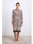 Kadın Uzun Kollu Leopar Desenli ve Doğal Dokulu Gecelik (11539) 1