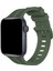 OMR02 Apple Watch 38MM KR408 Çizgili Silikon Kordon - Koyu Yeşil 1