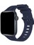 OMR02 Apple Watch 38MM KR408 Çizgili Silikon Kordon - Lacivert 1