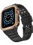 OMR02 Apple Watch 42MM KR401 Silikon Kordon - Siyah-Rose 1