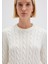 İpek Karışımlı Bisiklet Yaka Ekru Kazak 1710721-70057 11