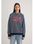 Mavi Logo Baskılı Lacivert Çizgili Sweatshirt 1S10118-81518 15