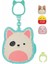 Squishmallows Squish-A-Longs Klipsli Çanta Süsü ve 3 Figür + Yüzük Sürpriz Paket S1 - Kedi Charlie 2