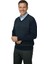 Erkek Kışlık Kazak Rahat Kesim Triko Dokuma V Yaka Desenli Klasik ve Şık 2