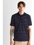 Erkek Lacivert Regular Fit Çizgili Polo 2014026.433 4