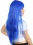 Uzun Kahküllü Fiber Sentetik Peruk / Koyu Mavi 2