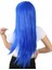 Uzun Kahküllü Fiber Sentetik Peruk / Koyu Mavi 3
