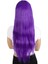 Uzun Kahküllü Fiber Sentetik Peruk / Mor 4