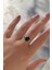 Gümüş 10X8 mm Siyah Onix Taşlı Altın Kaplama Yüzük 2