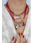 Charm Detaylı Çoklu Tasarım Kırmızı Choker Kolye 2