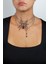 Örümcek Form Siyah Taşlı Çoklu Zincir Choker Kolye 1