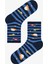 Çok Renkli Erkek Çocuk Stripe Spacecraft 4lü Soket Çorap 4