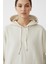 Kadın Jennifer Kapşonlu Kol Yazılı Üç Ip Şardonlu Sweatshirt Ekru 1