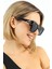 Kadın Siyah Oversize UV400 Güneş Gözlüğü Gold Detay WP25- 2