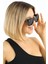 Kadın Siyah Oversize UV400 Güneş Gözlüğü Gold Detay WP25- 4