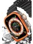 OMR02 Apple Watch Ultra 49MM Alüminyum Kasa Cam Ekran Koruyucu - Turuncu 1
