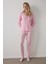 Gül Kurusu Cozy Time Ekoseli Uzun Kollu Pijama Takımı 1