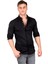 Erkek Siyah Slim Fit Dar Kesim Pamuklu Spor Gömlek Çıtçıtlı Likralı Gabardin Gömlek 2300421 1