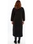 Triko Büyük Beden Tesettür Orta Kalın Çelik Örgü Anne Siyah Uzun Hırka Pardösü 5