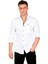 Erkek Beyaz Slim Fit Dar Kesim Pamuklu Spor Gömlek Çıtçıtlı Likralı Gabardin Gömlek 2300421 2