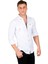 Erkek Beyaz Slim Fit Dar Kesim Pamuklu Spor Gömlek Çıtçıtlı Likralı Gabardin Gömlek 2300421 4
