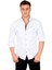 Erkek Beyaz Slim Fit Dar Kesim Pamuklu Spor Gömlek Çıtçıtlı Likralı Gabardin Gömlek 2300421 5