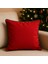 Modern Yılbaşı Konseptli - Dekoratif Kırlent Kılıfı - Kırmızı Duck Kumaş - Düz Renk - 45 x 45 1