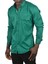 Erkek Yeşil Slim Fit Dar Kesim Pamuklu Spor Gömlek Çıtçıtlı Likralı Gabardin Gömlek 2300421 2