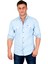 Erkek Buz Mavisi Slim Fit Dar Kesim Pamuklu Spor Gömlek Çıtçıtlı Likralı Gabardin Gömlek 2300421 4