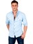Erkek Buz Mavisi Slim Fit Dar Kesim Pamuklu Spor Gömlek Çıtçıtlı Likralı Gabardin Gömlek 2300421 5